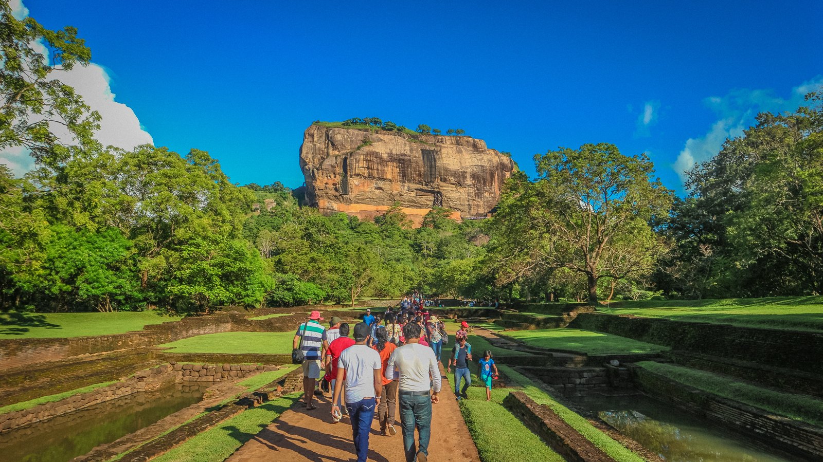 Sigiriya rock above Sri Lanka’s green landscape